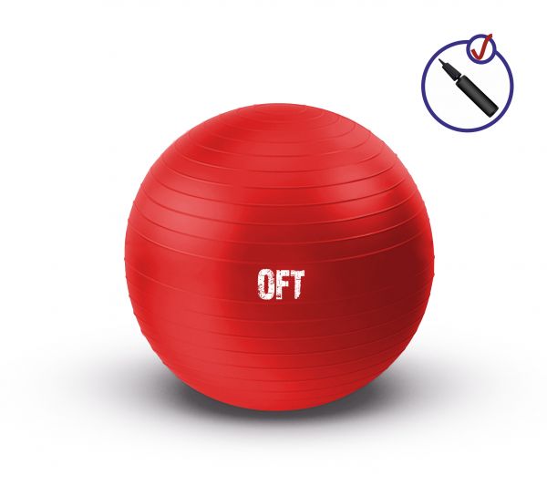 Гимнастический мяч 65 см с насосом Original FitTools FT-GBR-65RD